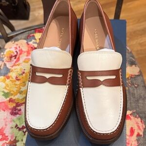 Cole Haan Women Tan and Cream Loafers